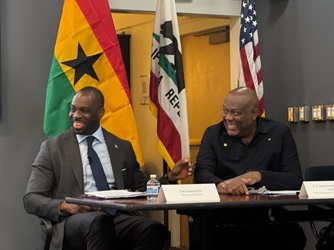 Image of Secretary Toks with Ghanian Ambassador His Excellency Victor Emmanuel Smith