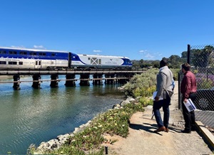 Image of Secretary Omishakin overlooking the San Dieguito Bridge
